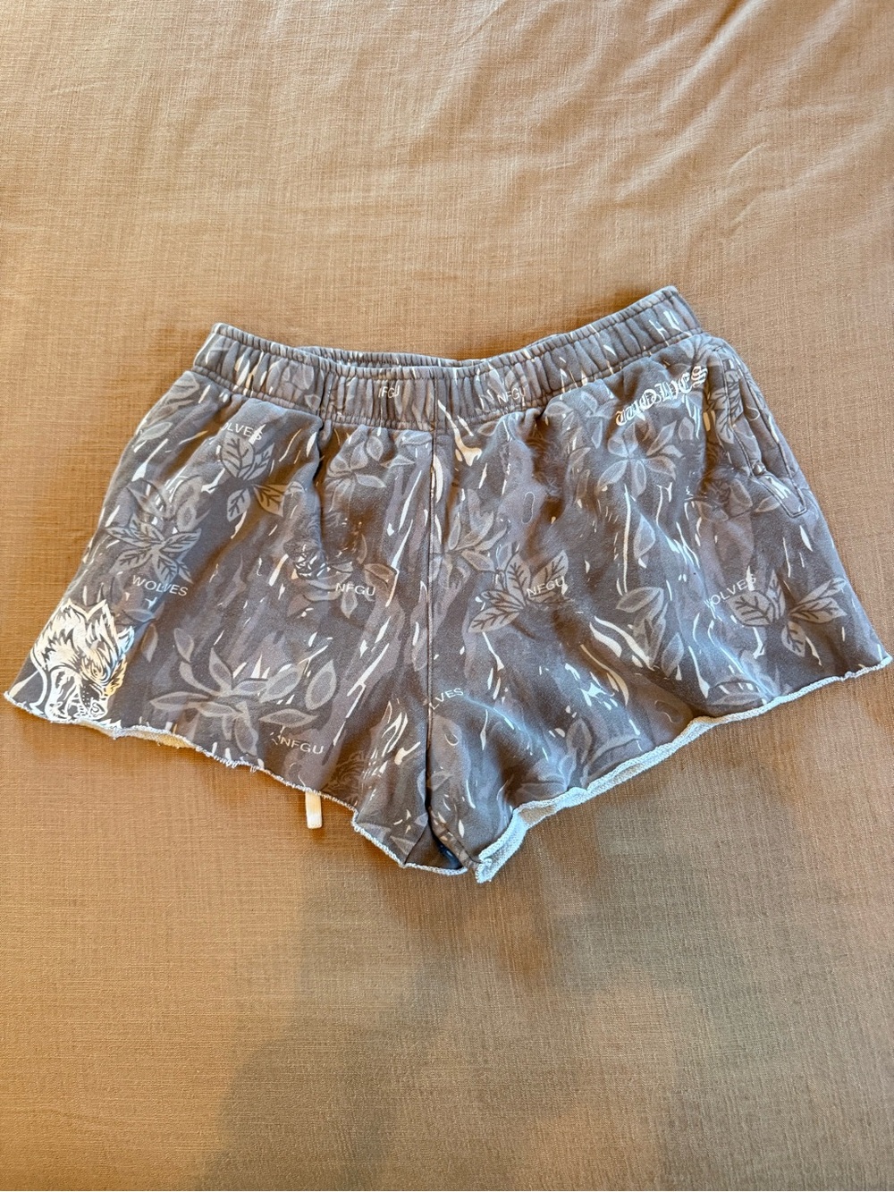 Darc Sport Gray Floral Print Athletic Shorts